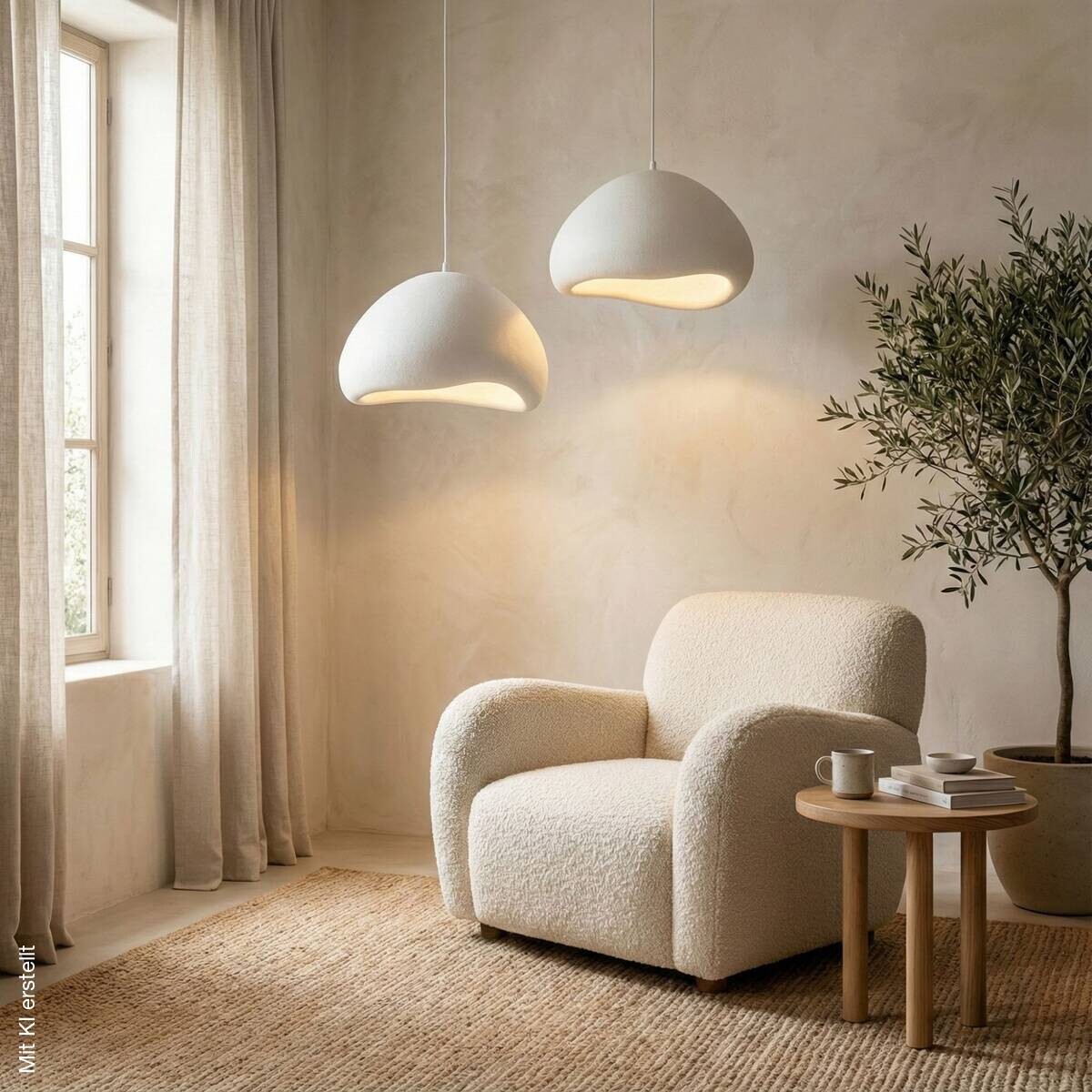 Opviq Pendelleuchte weiß B/H/T: ca. 94x115x94 cm E27 2 Brennstellen