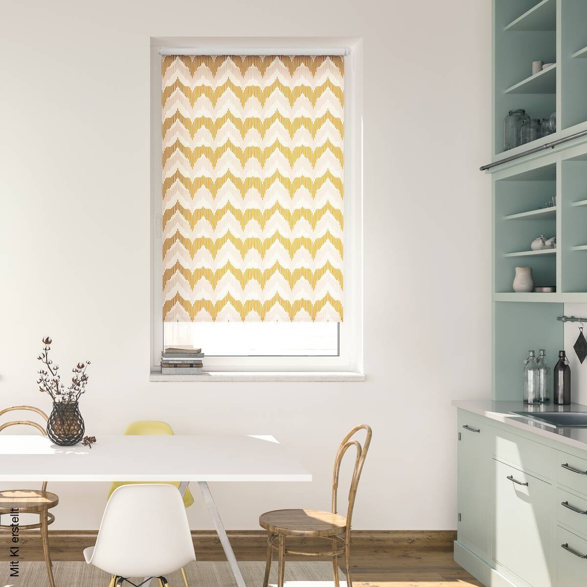 LICHTBLICK Rollo Boho Zig Zag gelb B/L: ca. 120x150 cm