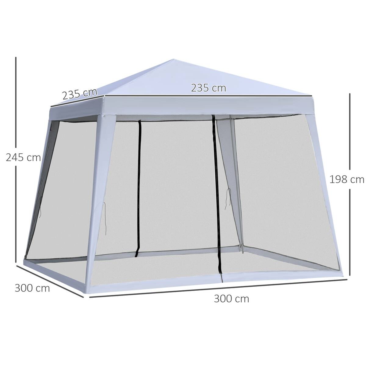 Outsunny Pavillon grau Stahl B/H/L: ca. 300x245x300 cm