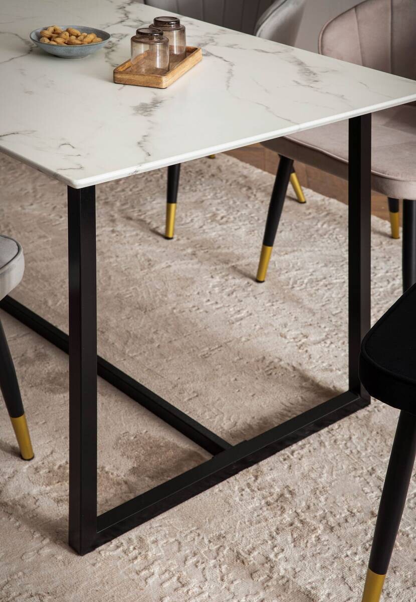 Esstisch weiß Marmor Optik B/H/T: ca. 160x76x80 cm