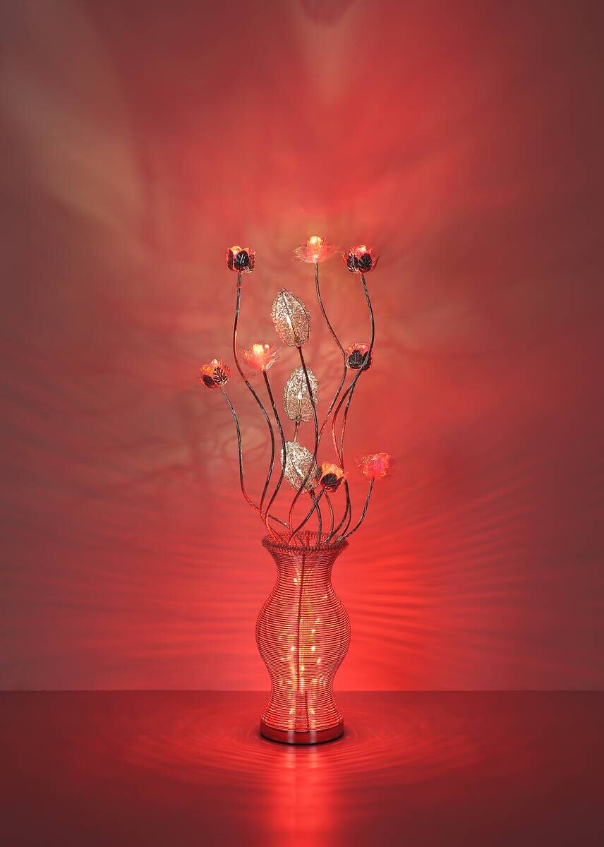 GLOBO LED-Tischleuchte FLORIELLE silber Aluminium Kunststoff H/D: ca. 88x29 cm 1 Brennstellen