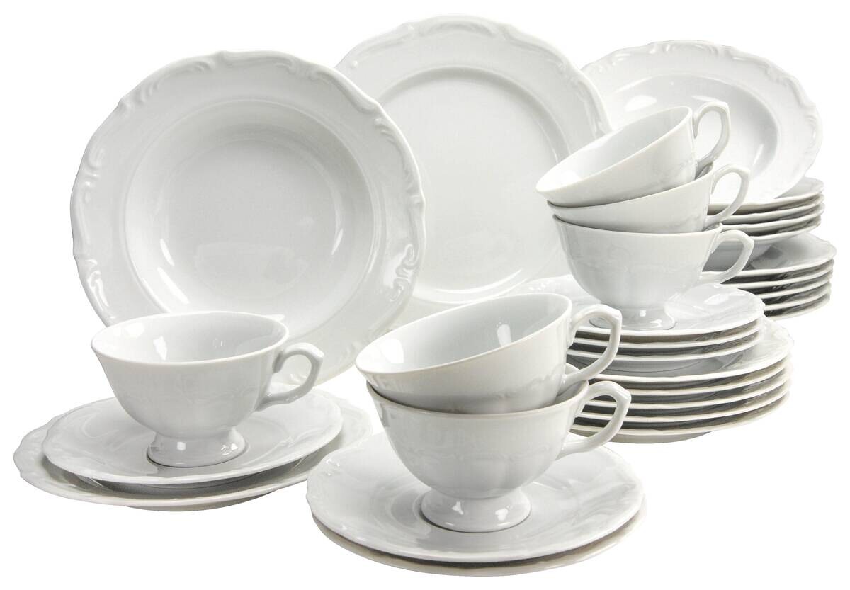 CreaTable Kombiservice Maria Theresia weiß Porzellan 30 tlg.