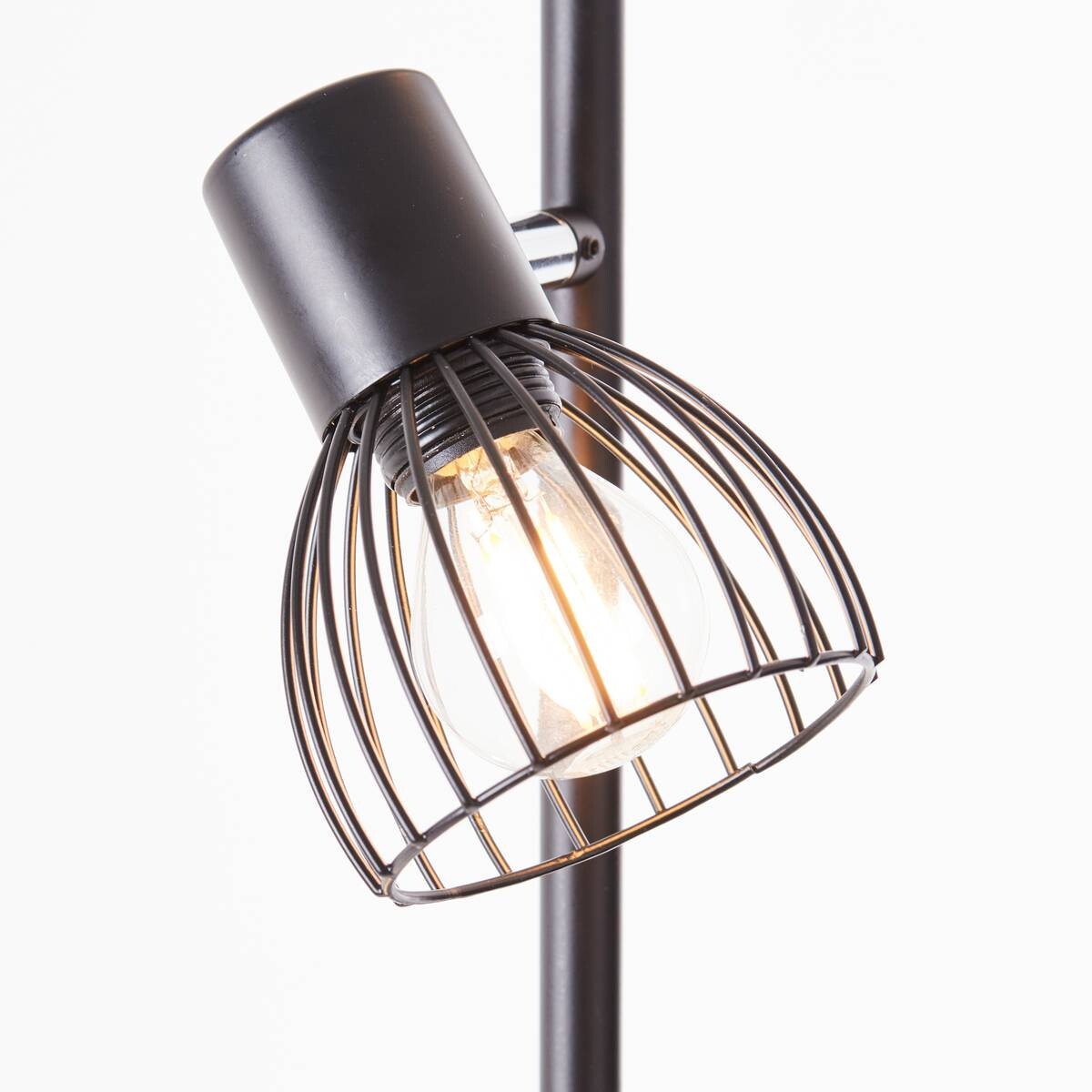Brilliant Stehlampe Blacky 93085/06 mattschwarz Metall B/H/T: ca. 28x162x26 cm E14 3 Brennstellen