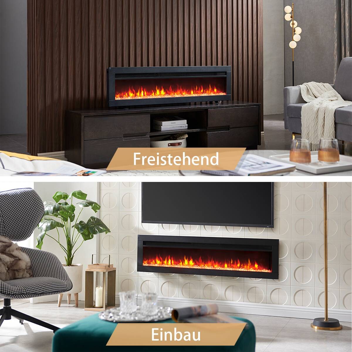 Balderia Elektrischer-Kamin Agnes 50 B/H/T: ca. 127x33x12 cm ca. 2000 W