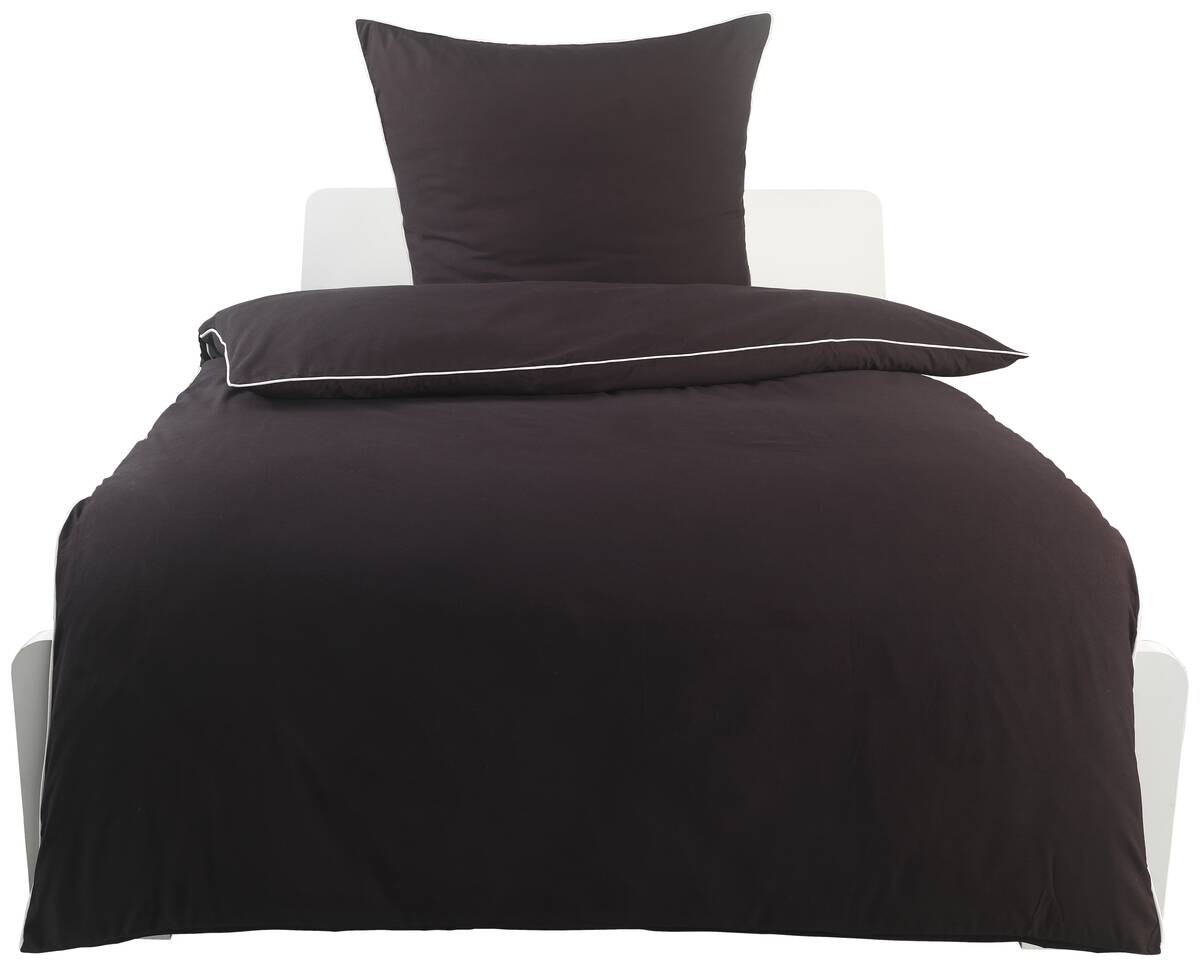 Microfaser Bettwäsche schwarz weiß 100% Polyester B/L: ca. 135x200 cm