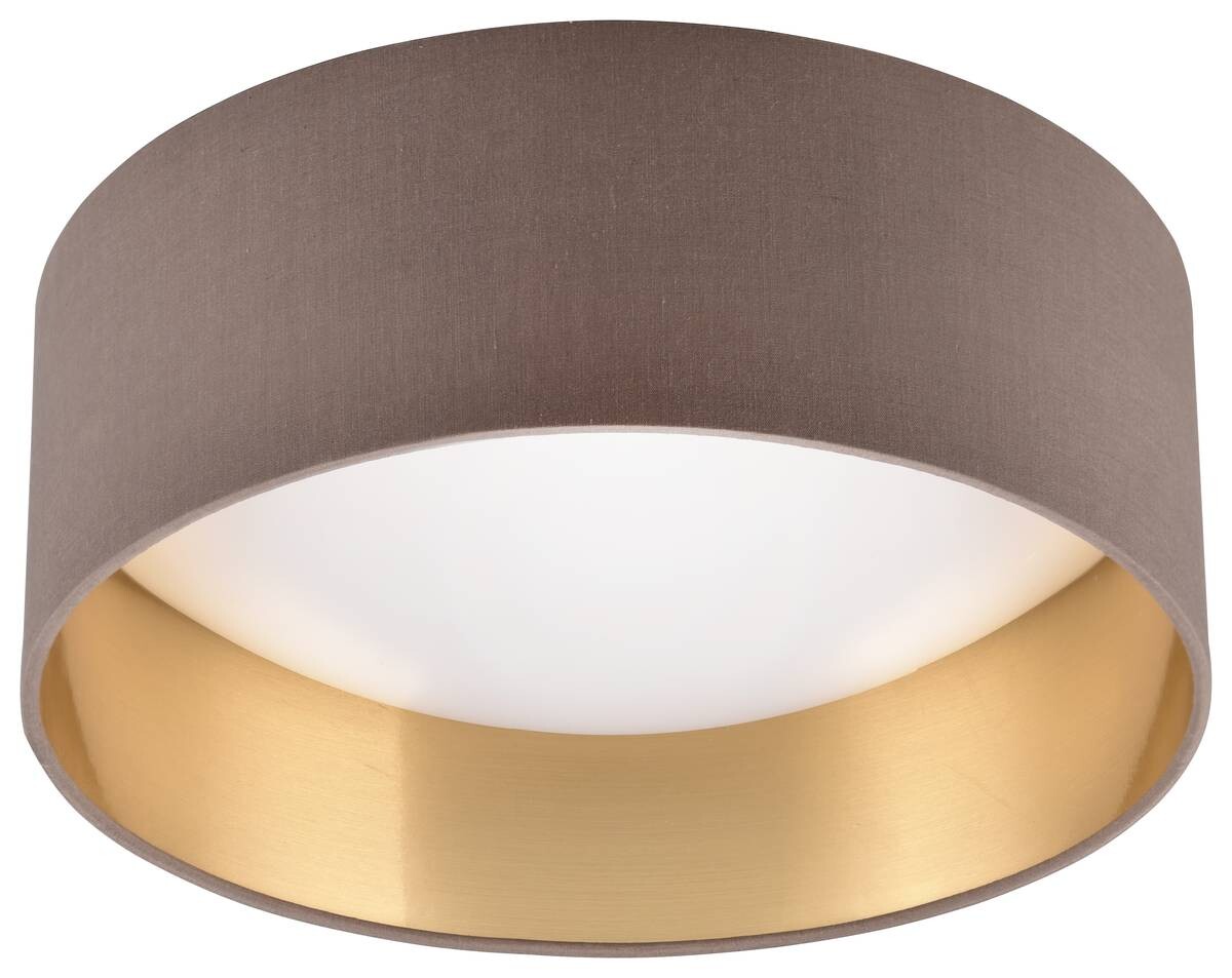 Reality LED-Deckenleuchte Locarno weiß taupe Kunststoff Stoff H/D: ca. 11x30 cm 1 Brennstellen