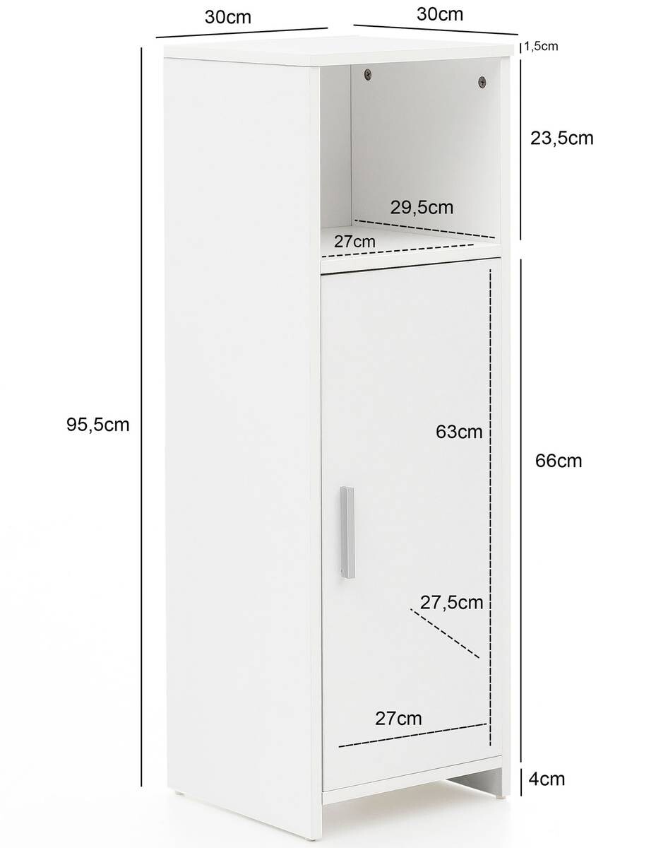 Badkommode weiß B/H/T: ca. 30x96x30 cm