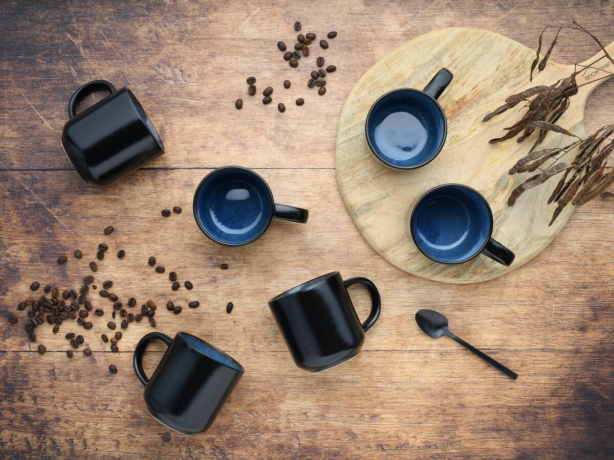 CreaTable Kaffeebecher Nordic Fjord Blue blau Steinzeug