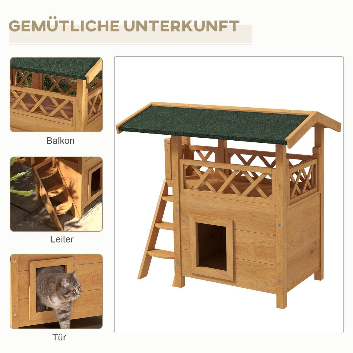 PawHut Katzen-Zubehör grün Edelstahl B/H/L: ca. 50x77x73 cm