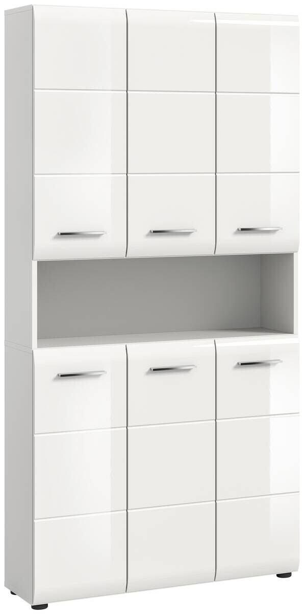 Mehrzweckschrank Ice weiß weiß Hochglanz B/H/T: ca. 90x185x30 cm