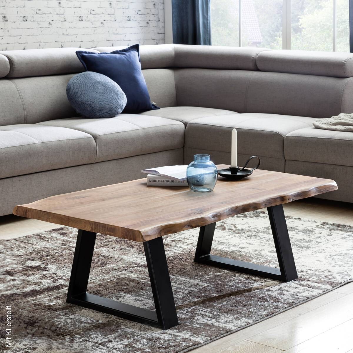 Couchtisch natur schwarz B/H/T: ca. 115x40x61 cm