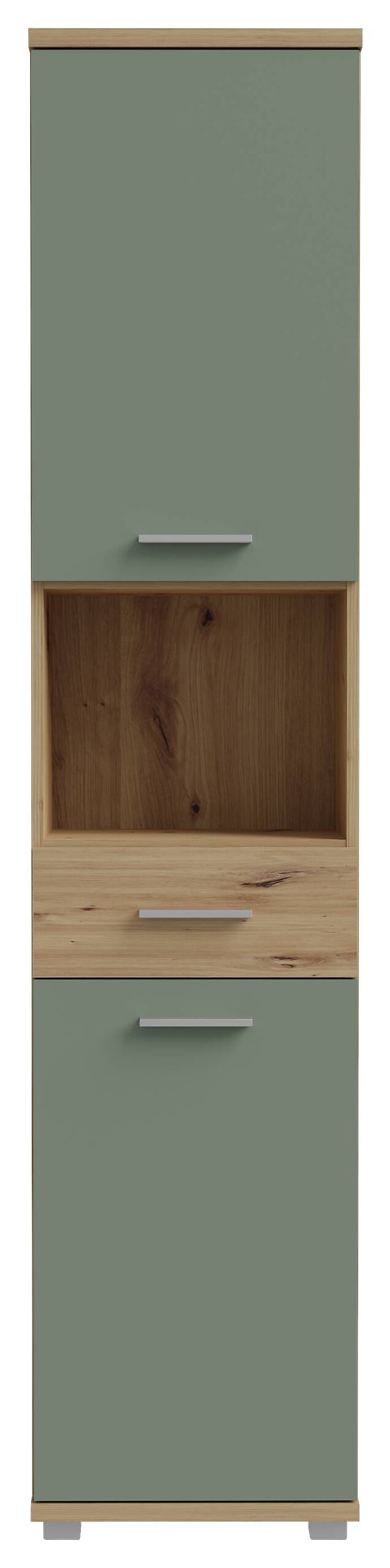 Hochschrank Eiche Artisan Nachbildung salbei B/H/T: ca. 40x184x29 cm