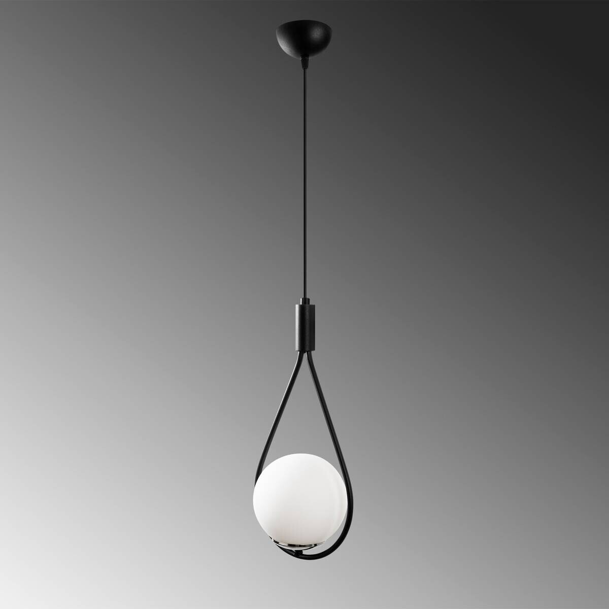 Opviq Pendelleuchte Mudoni schwarz Eisen Glas B/H/T/L/D: ca. 15x136x15x20x15 cm E27 1 Brennstellen