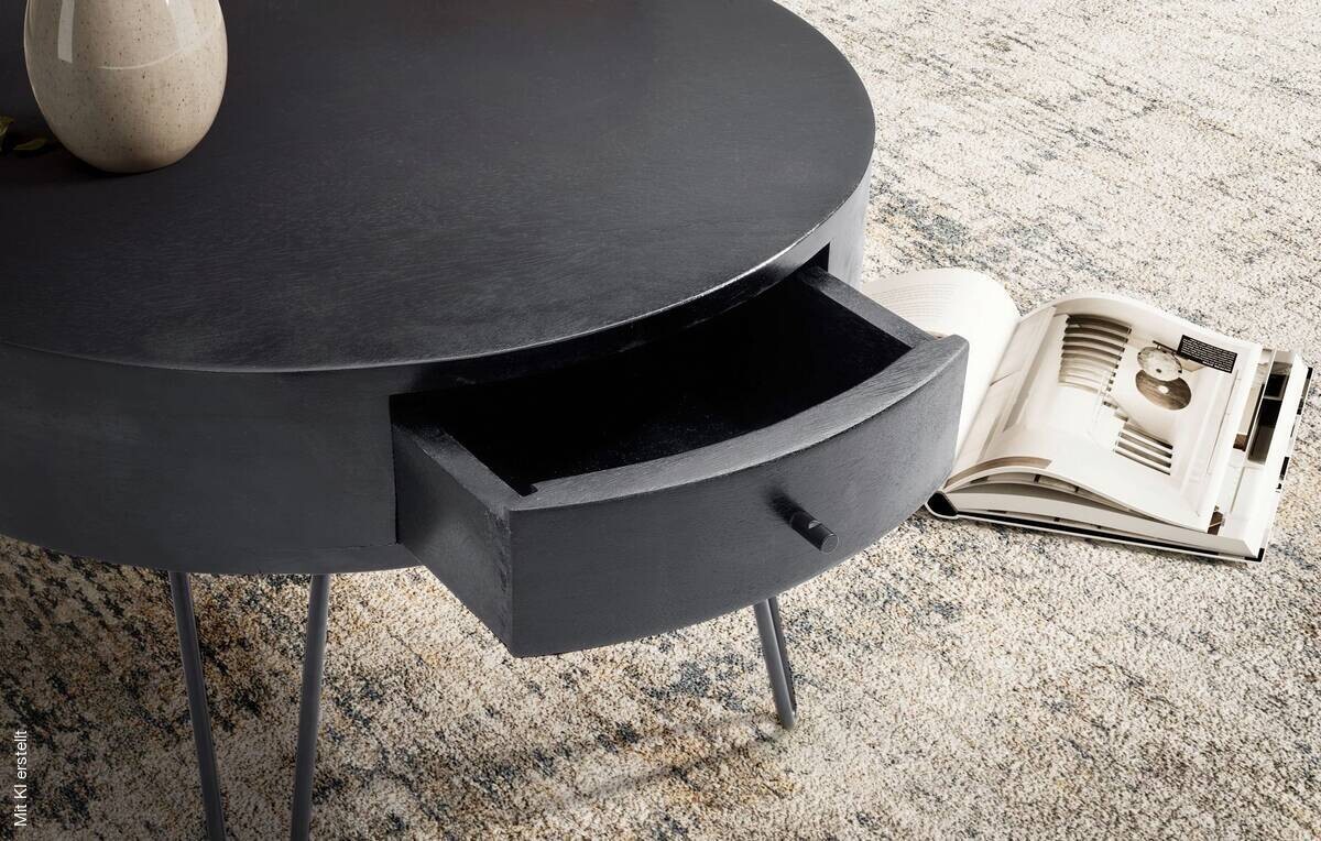 Couchtisch schwarz B/H/T: ca. 60x43x60 cm