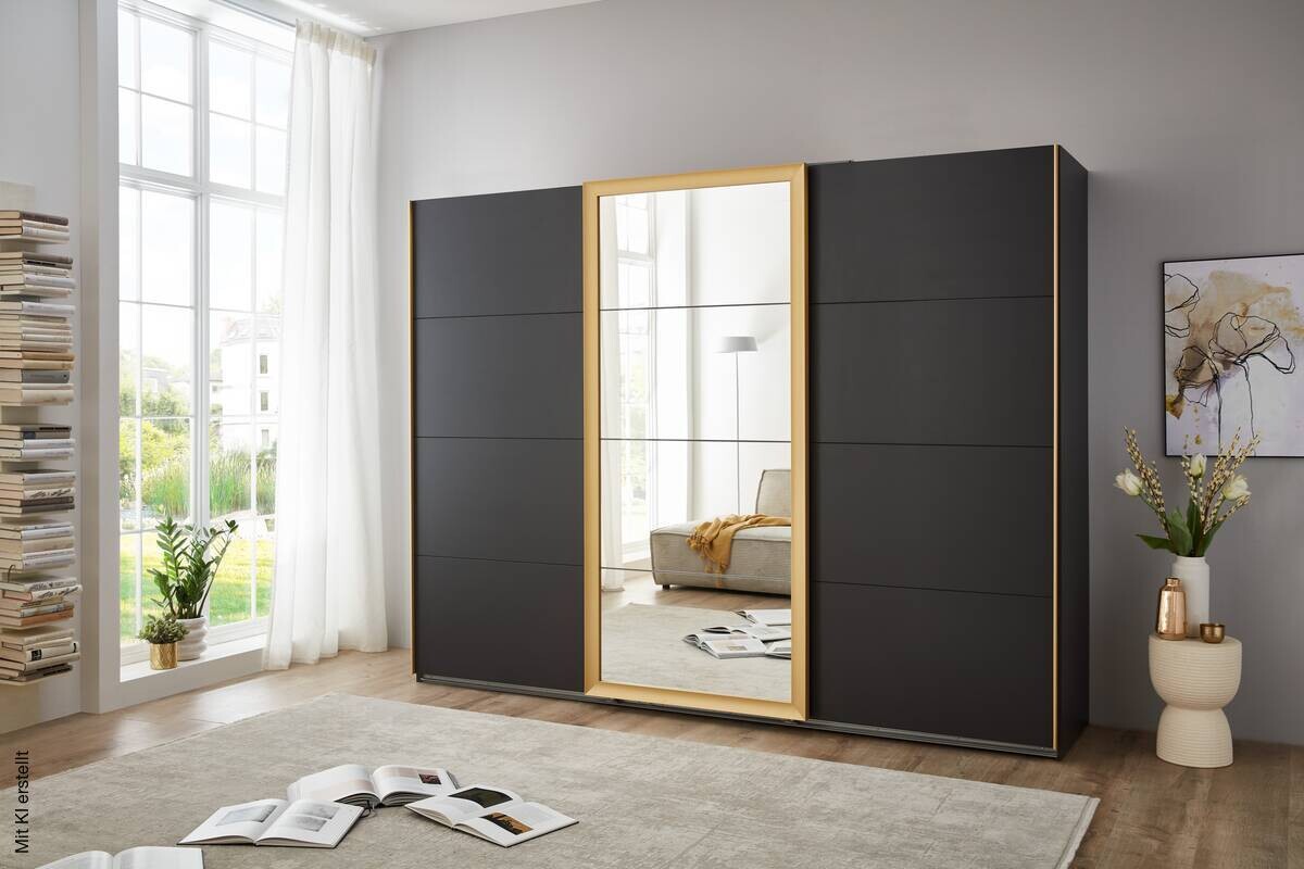 Schwebetürenschrank Katar Graphit B/H/T: ca. 270x208x64 cm