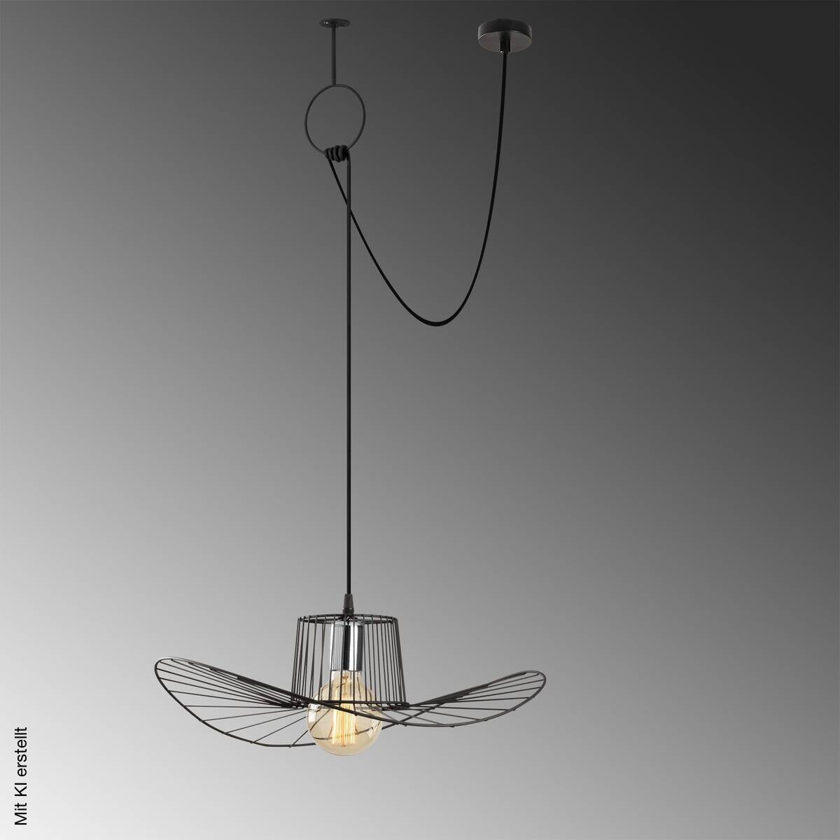 Opviq Pendelleuchte Tel-6726 schwarz B/H/T/L: ca. 108x82x15x108 cm E27 1 Brennstellen