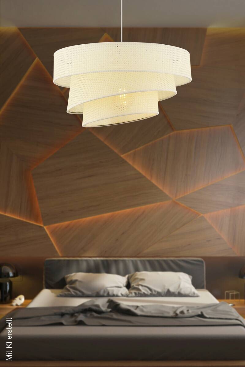 Opviq Pendelleuchte Couper weiß Metall Baumwolle B/H/L: ca. 40x72x40 cm E27 1 Brennstellen