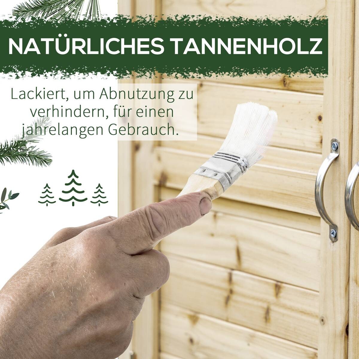 Outsunny Gartenschrank natur Holz B/H/T: ca. 83x92x40 cm