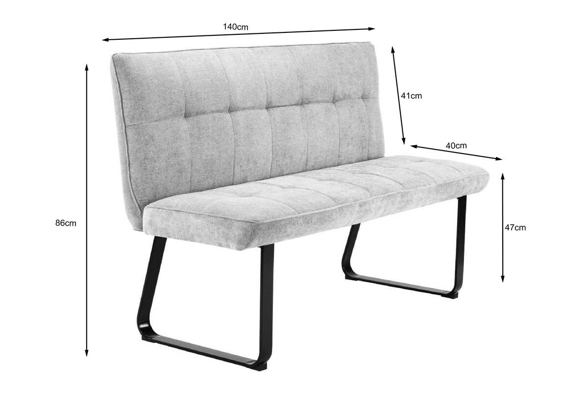 Bank TALEA hellgrau B/H/T: ca. 140x92x59 cm