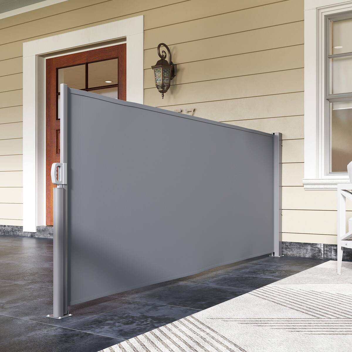 Outsunny Seitenmarkise dunkelgrau Polyester B/H/L: ca. 1x140x300 cm