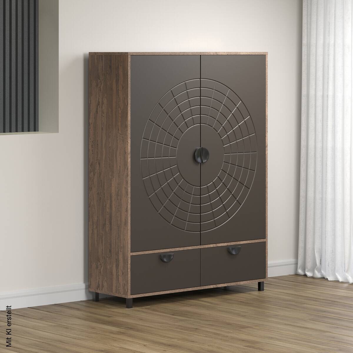 Highboard Fusion Eiche dunkel Nachbildung bronze Optik B/H/T: ca. 120x163x42 cm