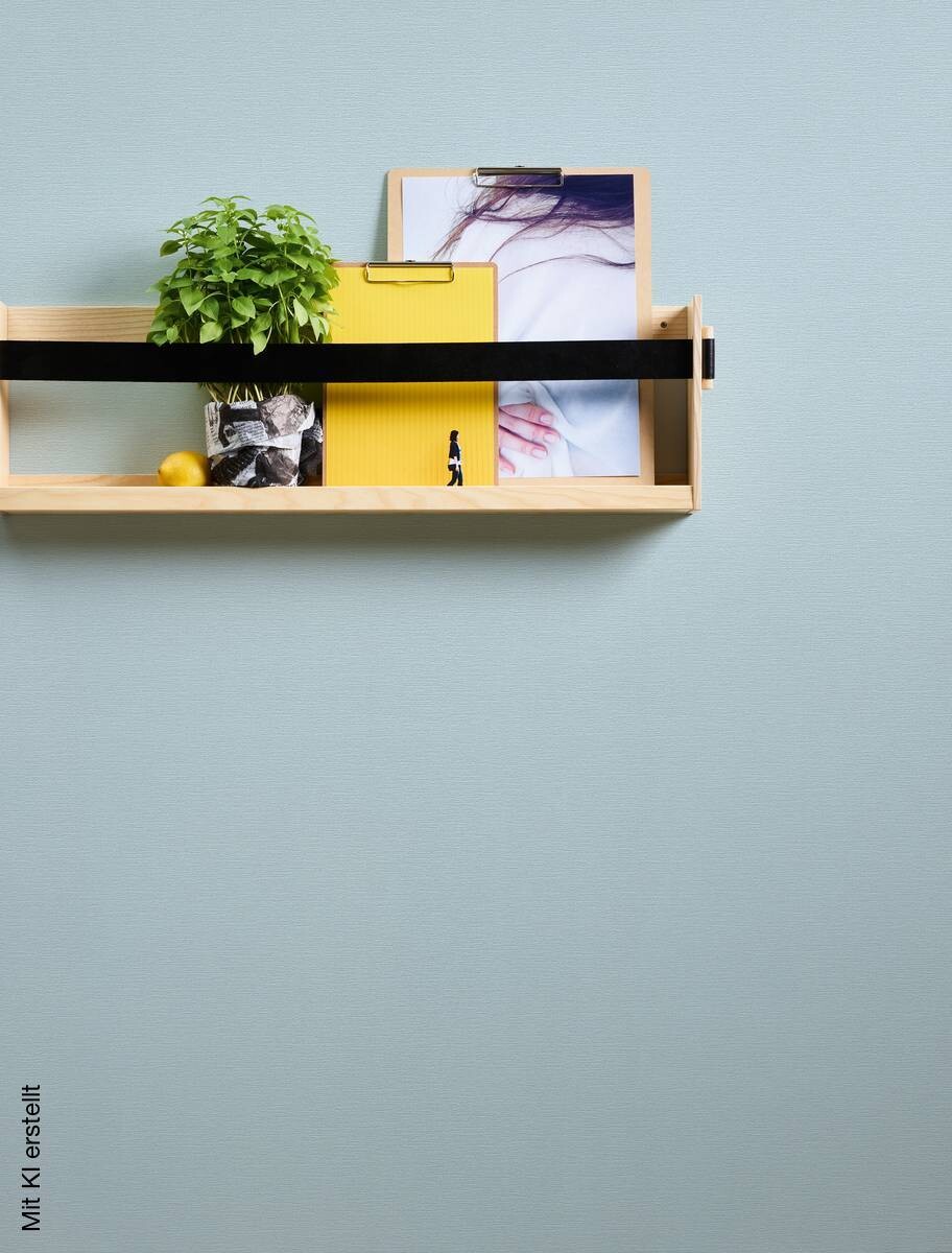 A.S.Creation Vliestapete Attractive Uni blau B/L: ca. 53x1005 cm