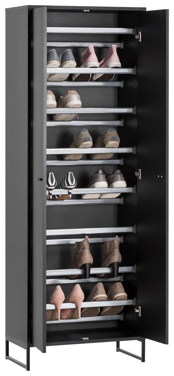 Schuhschrank Janne schwarz matt B/H/T: ca. 60,2x169,7x33 cm