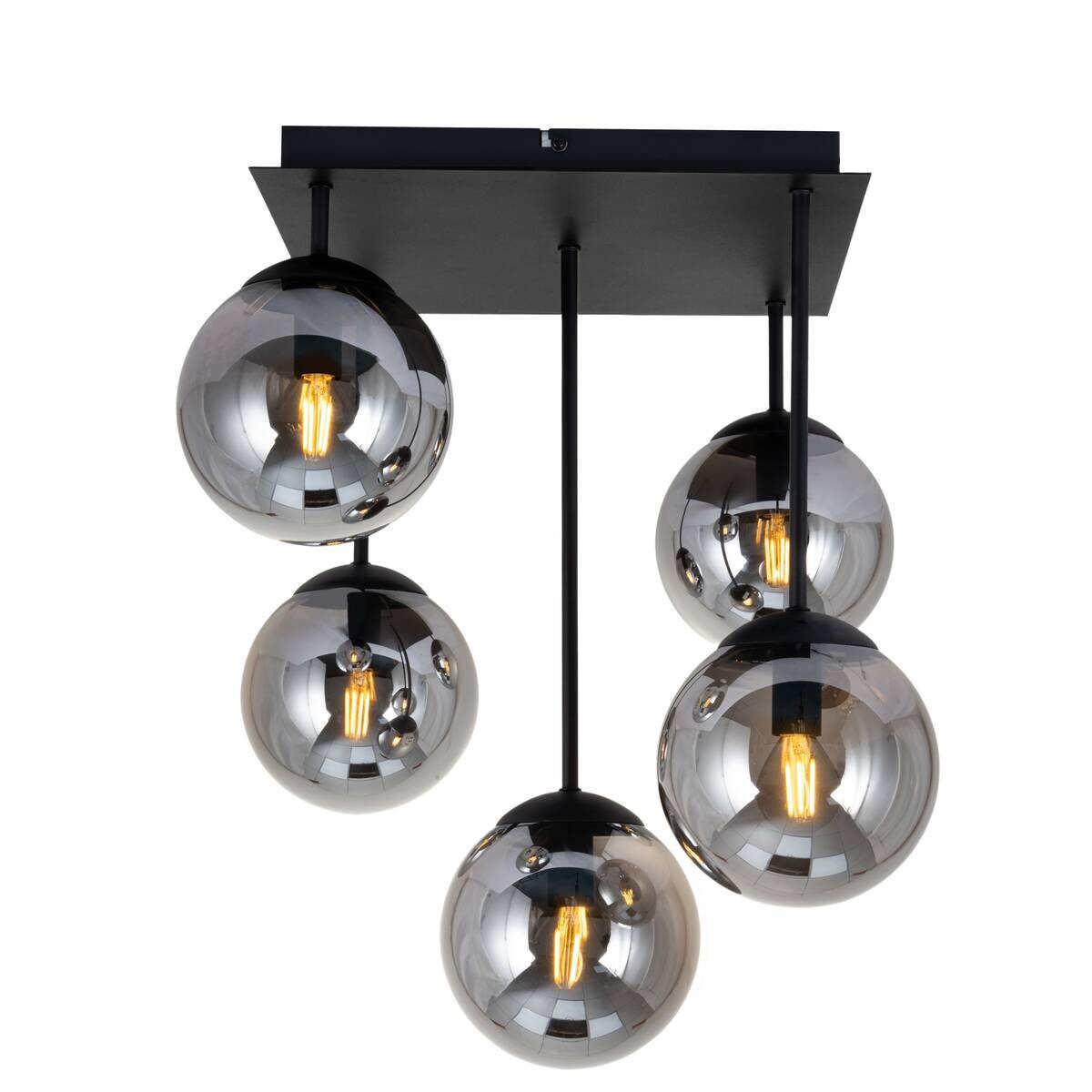 POCOline Deckenleuchte Space schwarz Glas B/H/T: ca. 40x50x40 cm E14 5 Brennstellen