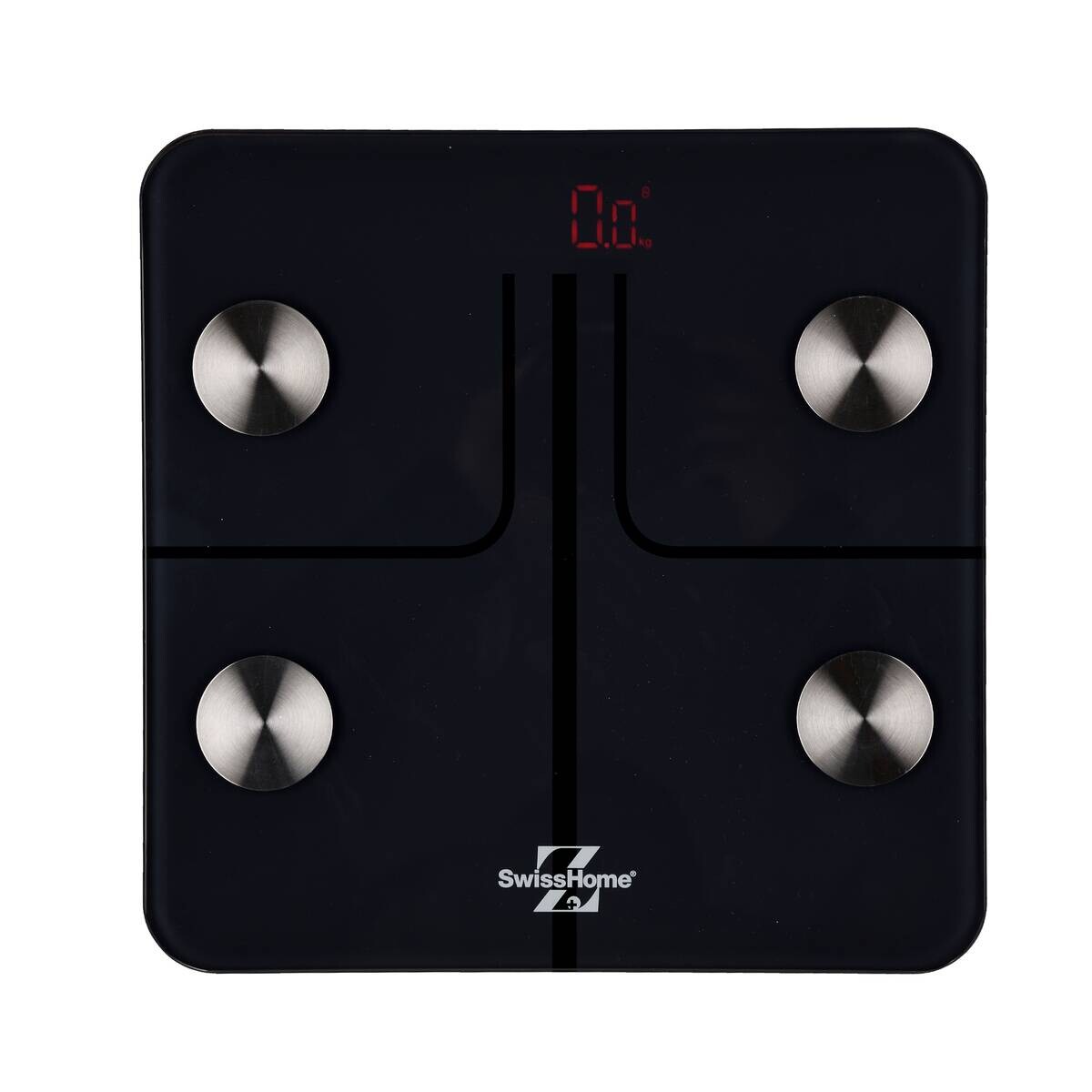 SWISS HOME Personenwaage APHRODITE schwarz Glas B/H/L: ca. 28x18x28 cm