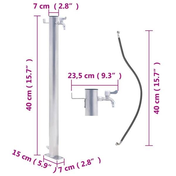 vidaXL Wassersäule silber