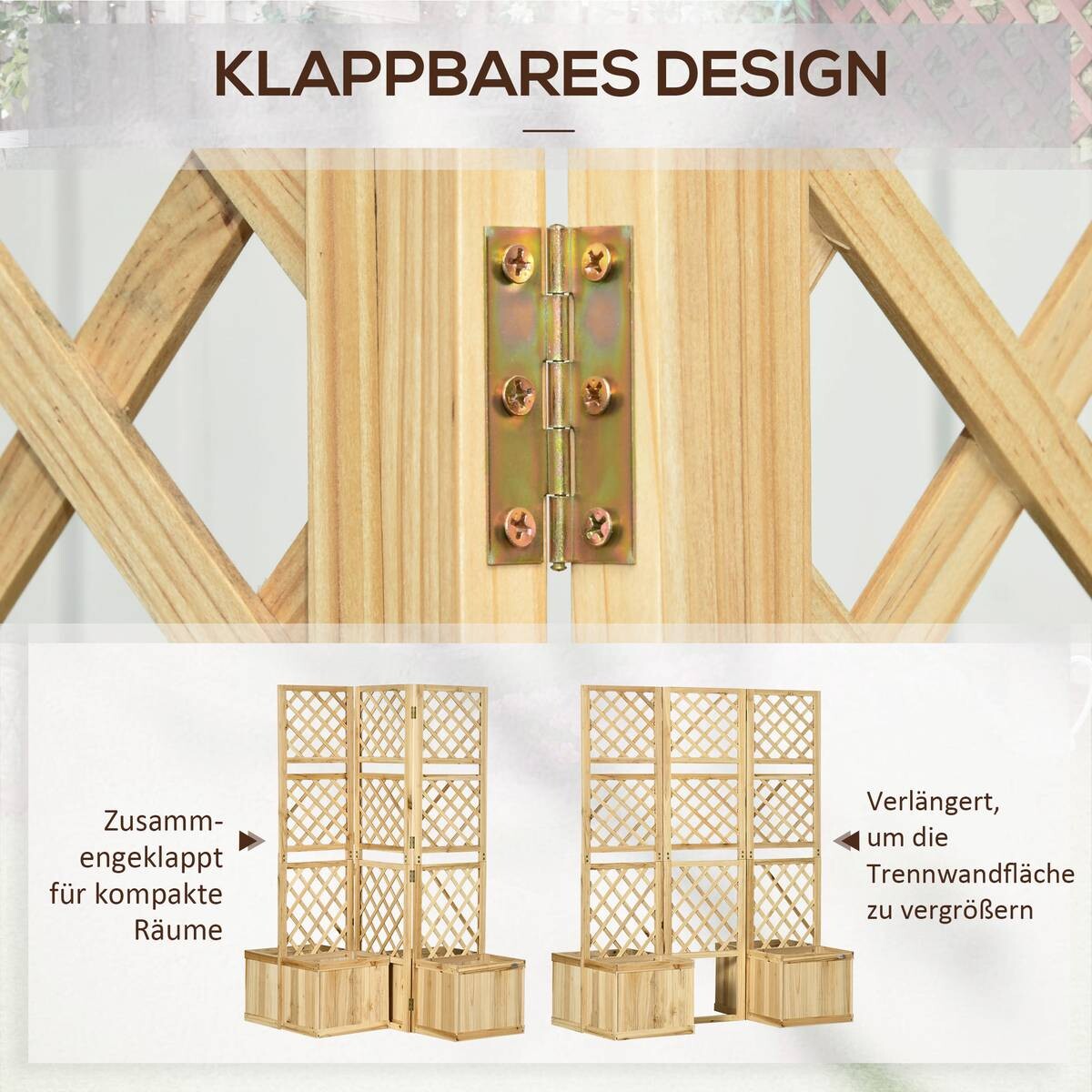 Outsunny Paravent mit Blumenkasten