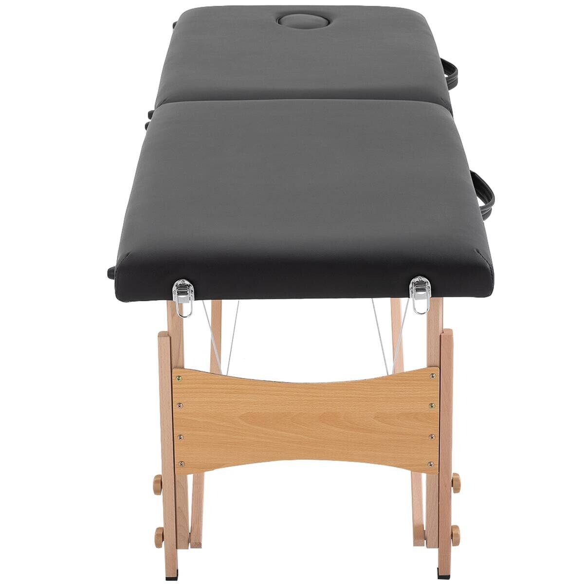 HOMCOM Massageliege schwarz Holz B/H/L: ca. 60x186x58 cm