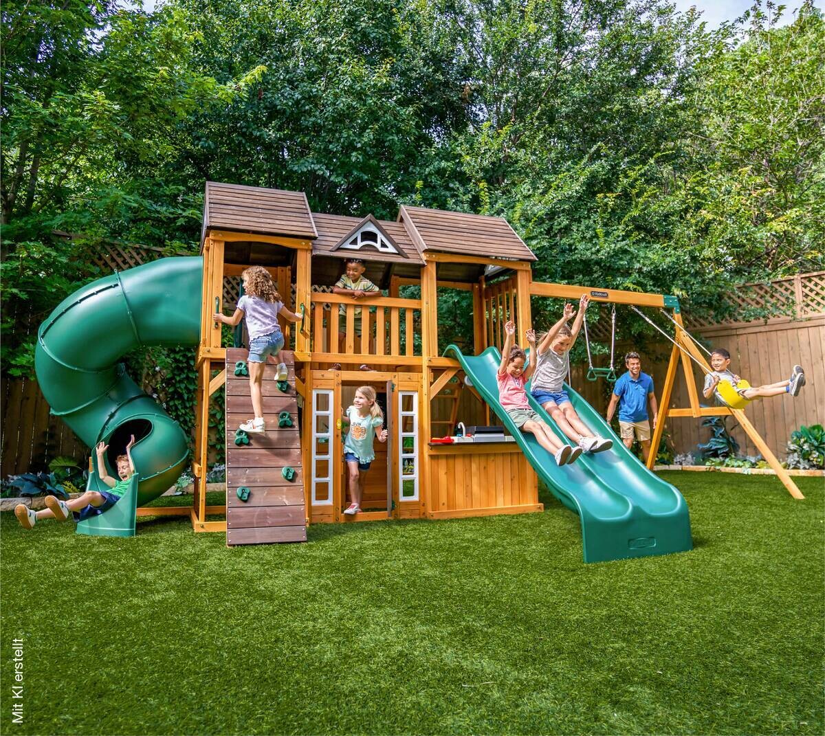 Zwerkules Spielturm Bolzo natur B/H/L: ca. 675x280x347 cm