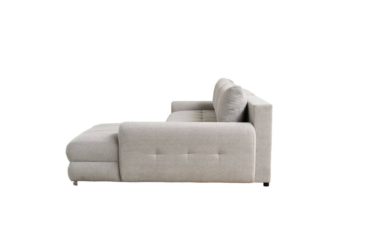 Ecksofa mit Bettfunktion und Bettkasten Lorenz taupe Microfaser B/H/T: ca. 284x74x180 cm