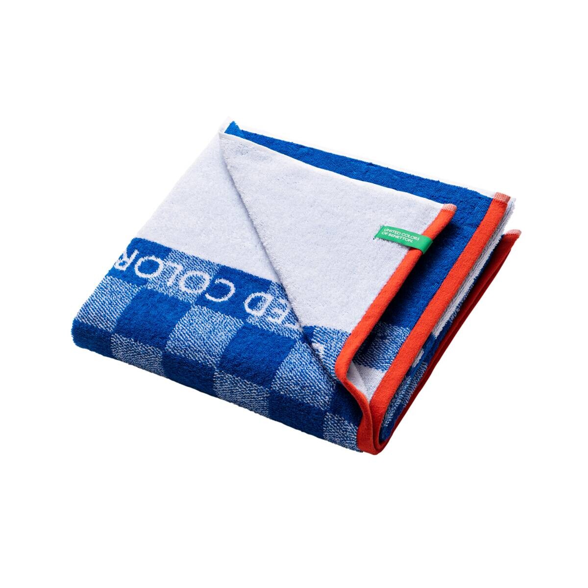 BENETTON Kinder-Strandtuch blau Baumwolle B/L: ca. 140x70 cm