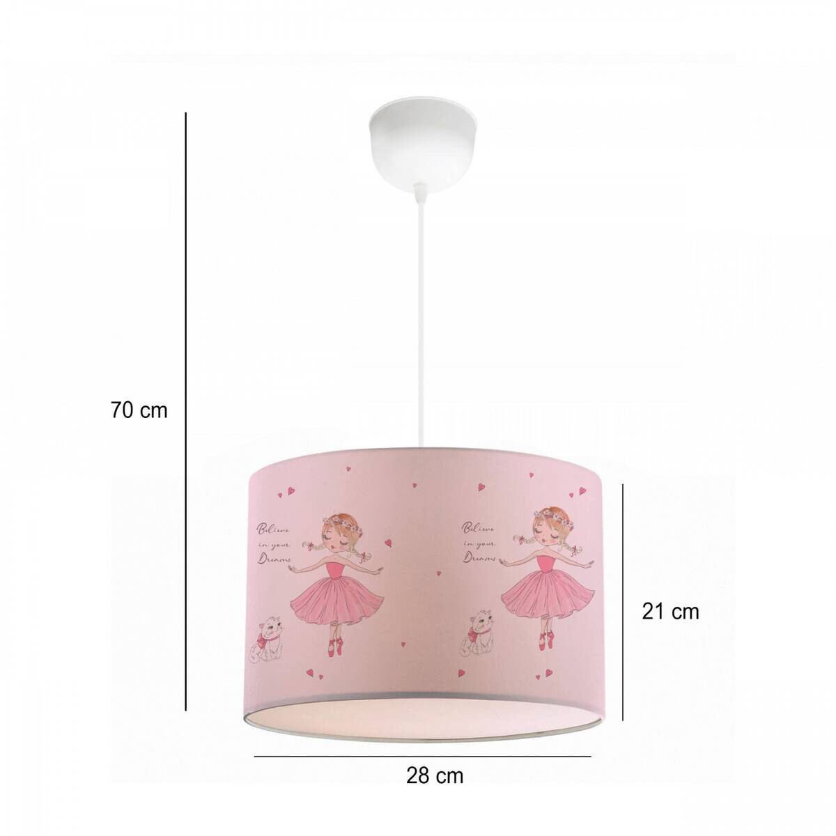 Pendelleuchte rosa weiß Stoff B/H/L/D: ca. 30x70x30x30 cm E27 1 Brennstellen