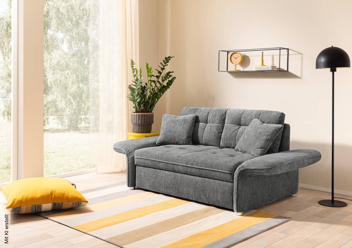 Schlafsofa grau Polyester B/H/T: ca. 191x84x105 cm