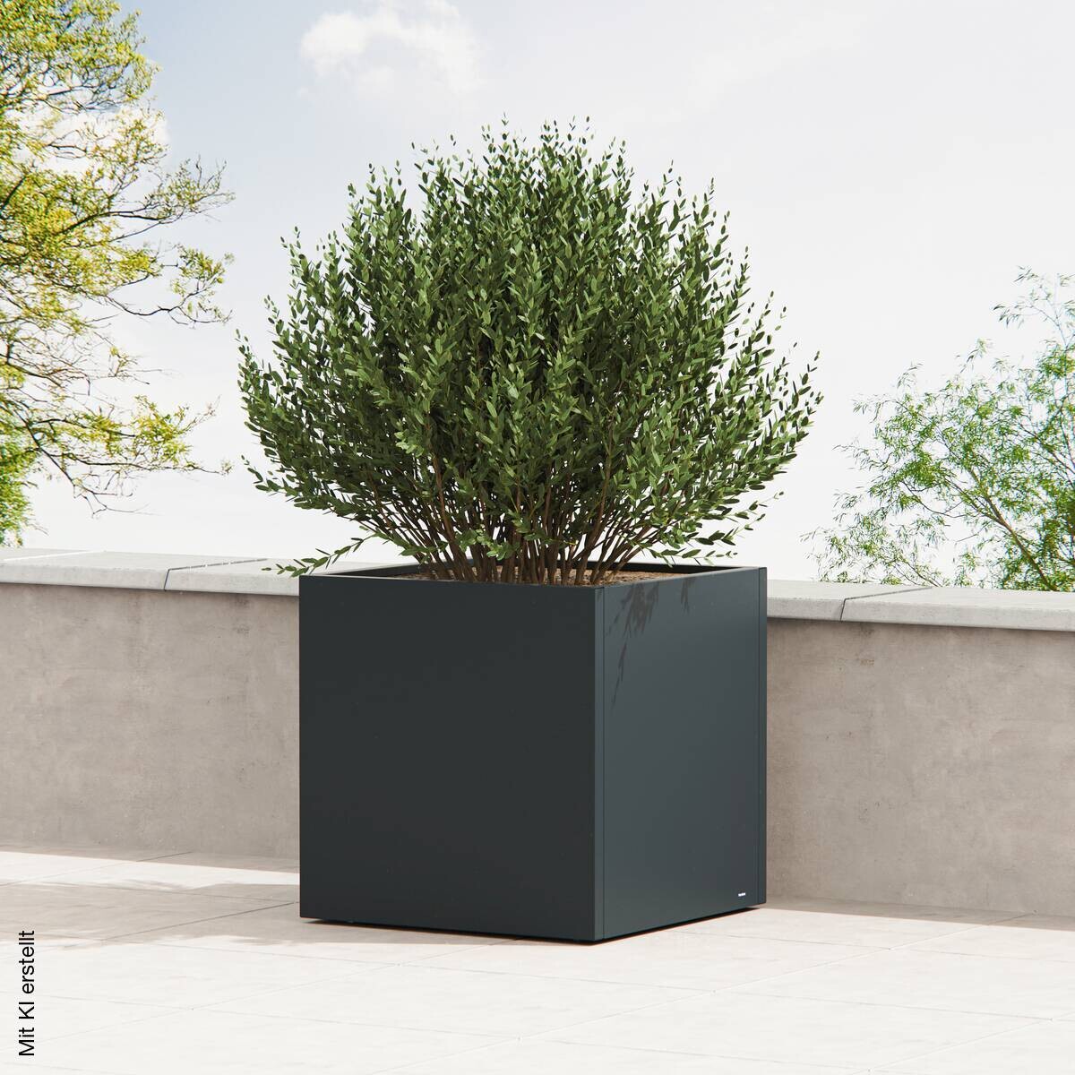 Herstera Garden Pflanzkübel Cube anthrazit Metall B/H/L: ca. 80x80x80 cm