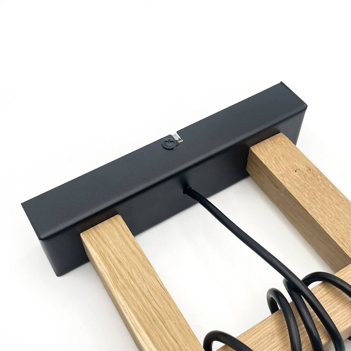 Lamkur Pendelleuchte Eiche Stahl B/H/L: ca. 20x89x20 cm E27 1 Brennstellen