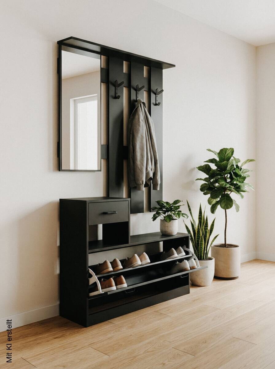 Kompaktgarderobe Garda 41A anthrazit B/H/T: ca. 100x180x25 cm