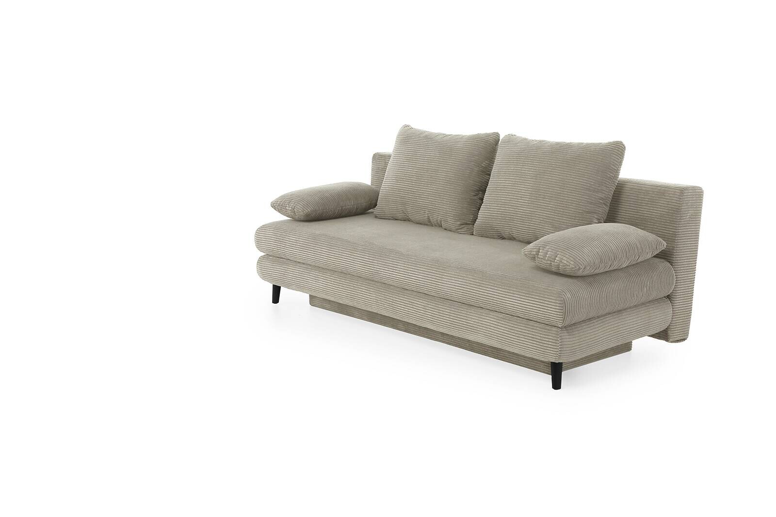 Schlafsofa Greige Microfaser B/H/T: ca. 202x74x99 cm
