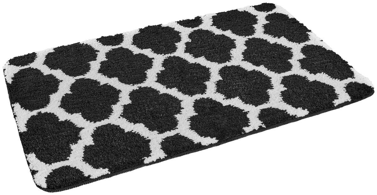 Badematte schwarz Vorderseite: 100% Polyester Rückseite: 100% Latex B/L: ca. 60x100 cm