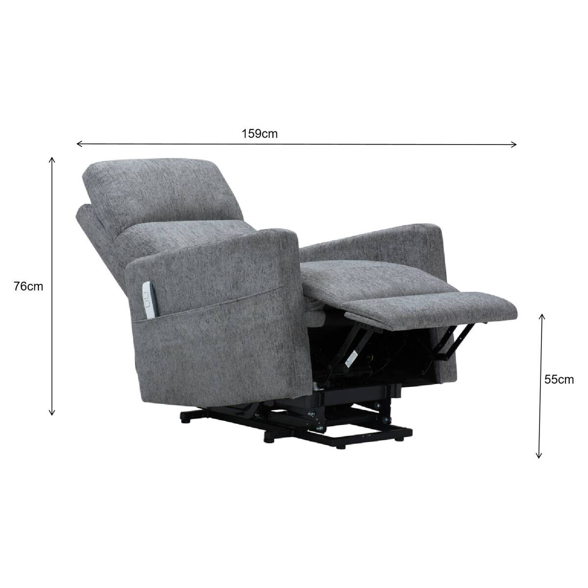 TV-Sessel grau Polyester B/H/T: ca. 79x105x98 cm