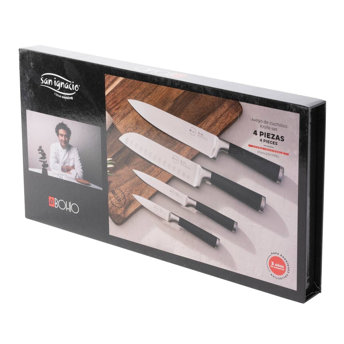 SAN IGNACIO Messerset EL BOHIO schwarz Edelstahl 4 tlg.