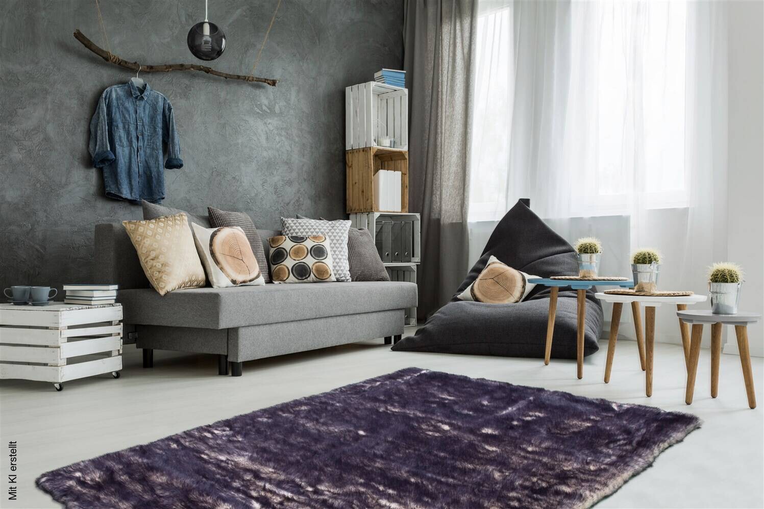 Kayoom Hochflorteppich Crown 110 lila B/L: ca. 160x230 cm