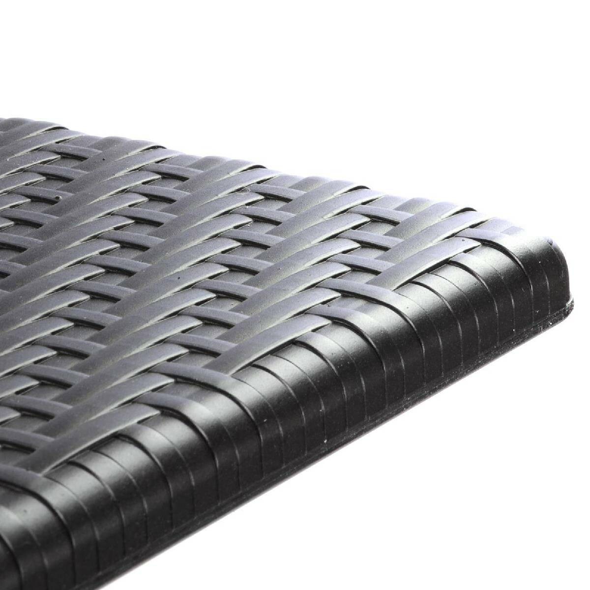 VCM Gartentisch schwarz Polyrattan B/H/L: ca. 61x75x61 cm