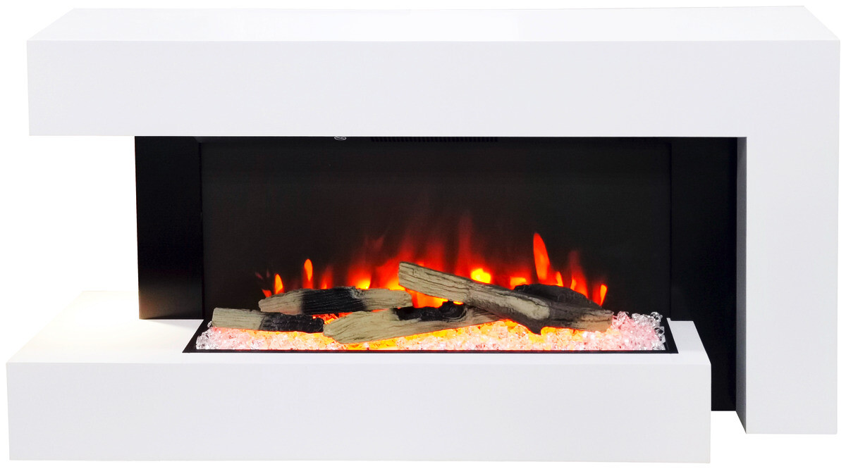 BHP Elektrischer-Kamin BG00678 weiß MDF Metall B/H/T: ca. 120x64x27 cm