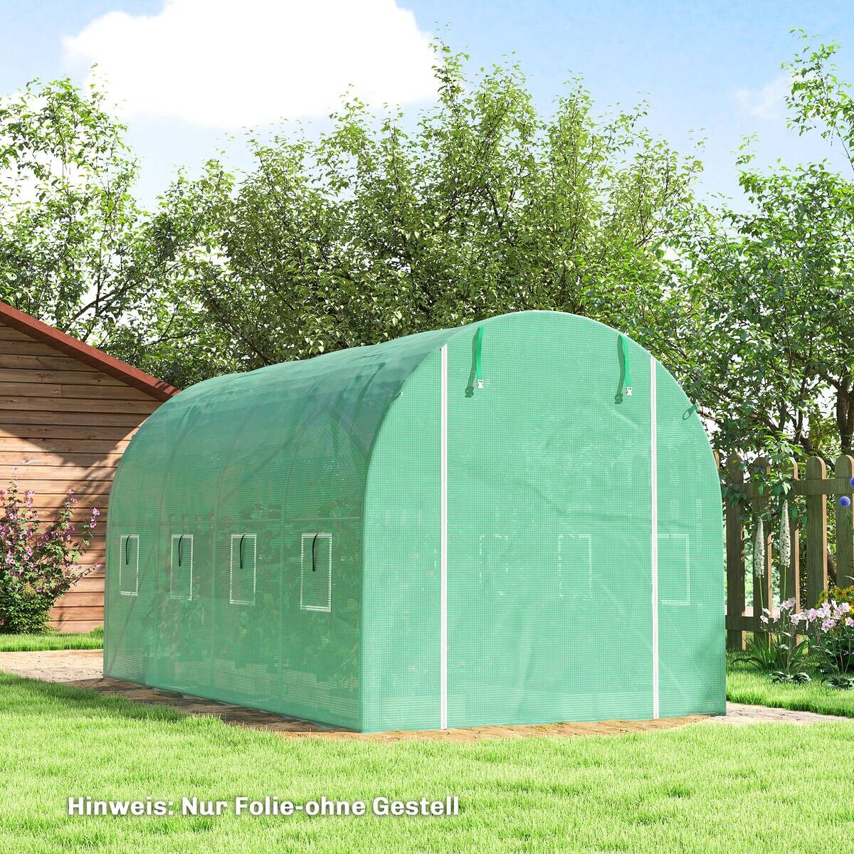 Outsunny Gewächshausfolie B/H/T/L: ca. 200x200x200x400 cm grün