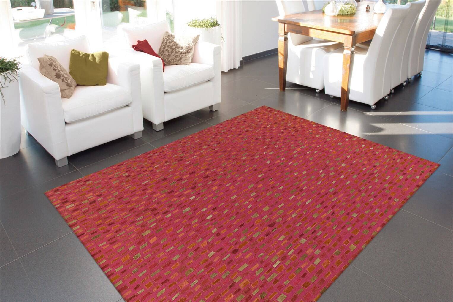 Arte Espina Kurzflorteppich Wild 8022 rot B/L: ca. 170x240 cm