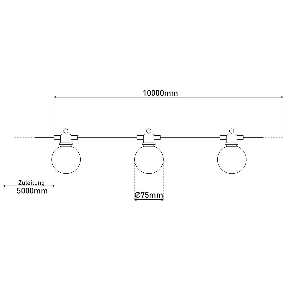 Solarleuchte 10 m warmweiß